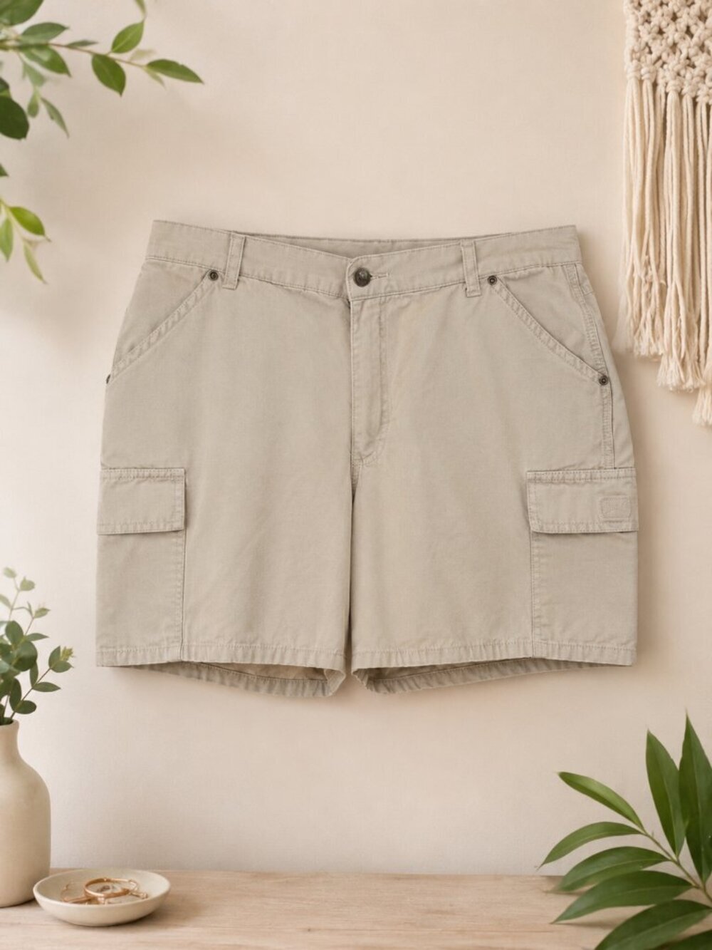 Riders Beige Cargo Utility Casual Shorts - 12